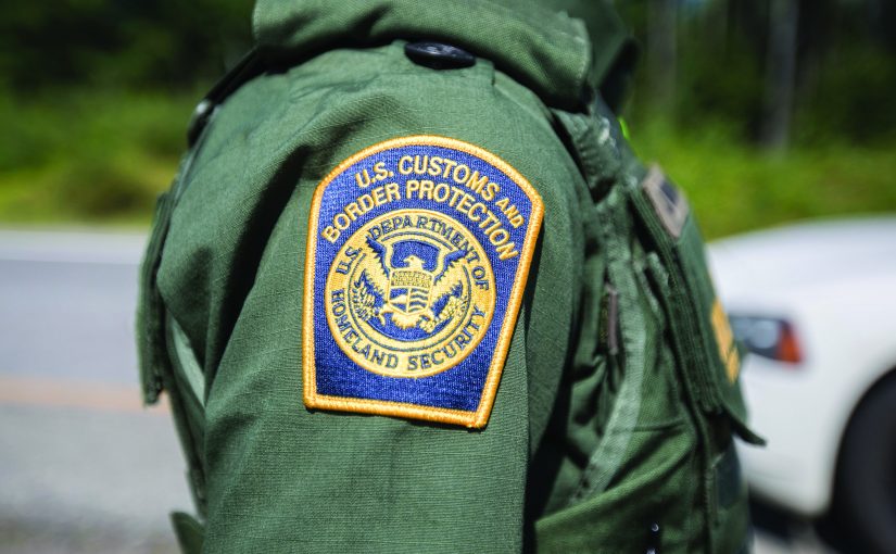 A patch on the uniform of a U.S. Border Patrol agent