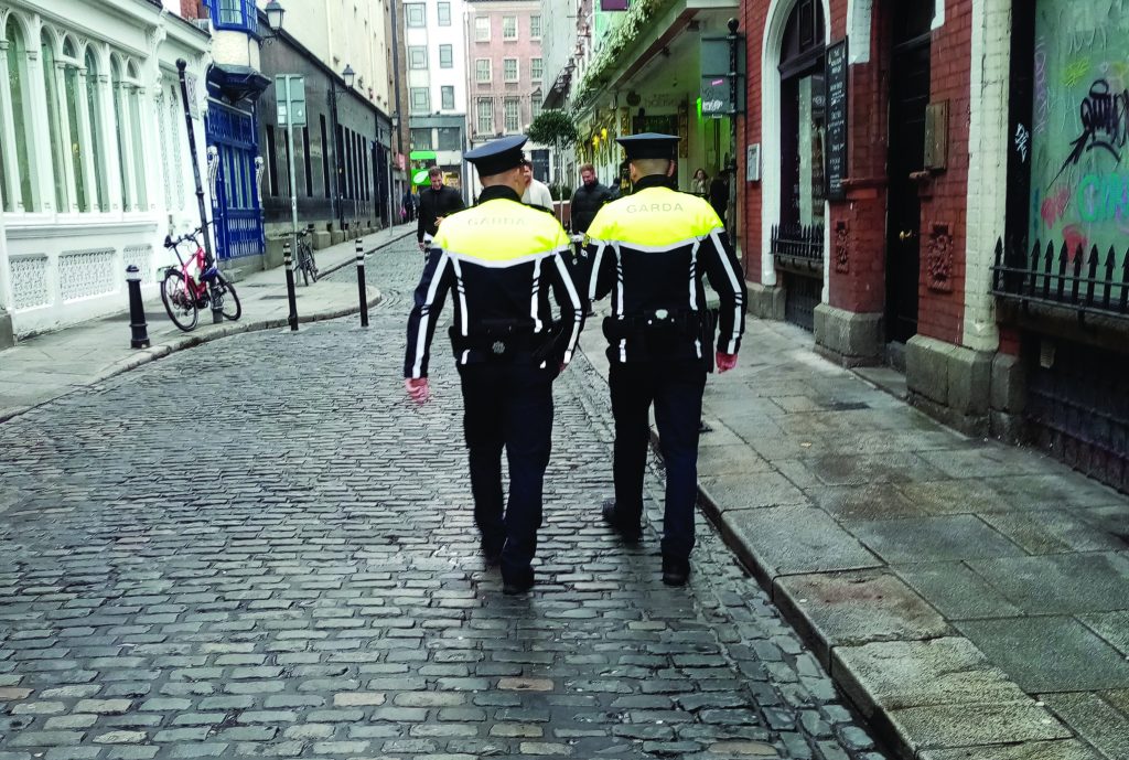 Irish police, An Garda Síochána, walking in Dublin