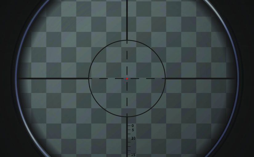 Realistic sniper sight on transparent background