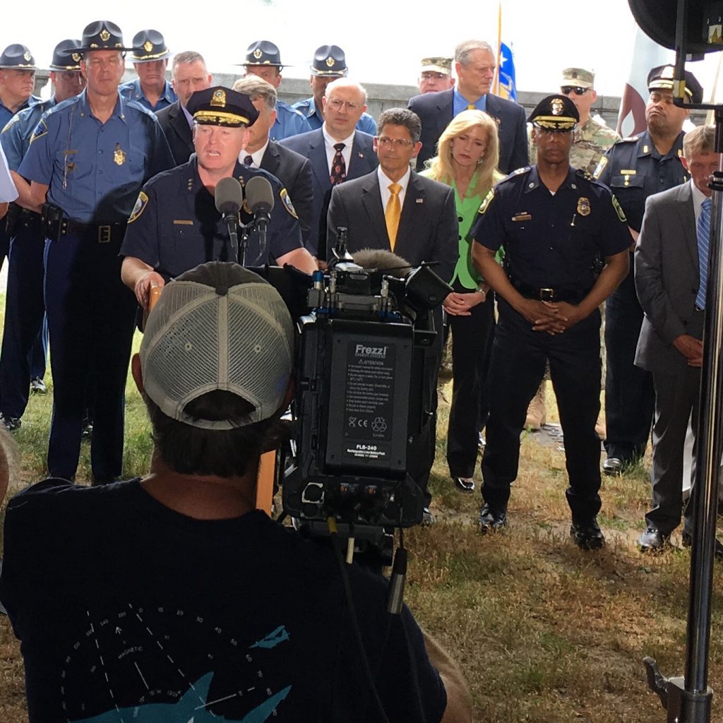Cambridge Police Deputy Superintendent Jack Albert speaks to greater Boston media about the region’s public safety plans in advance of July 4 activities. Photo courtesy of Vail Police Department, CO