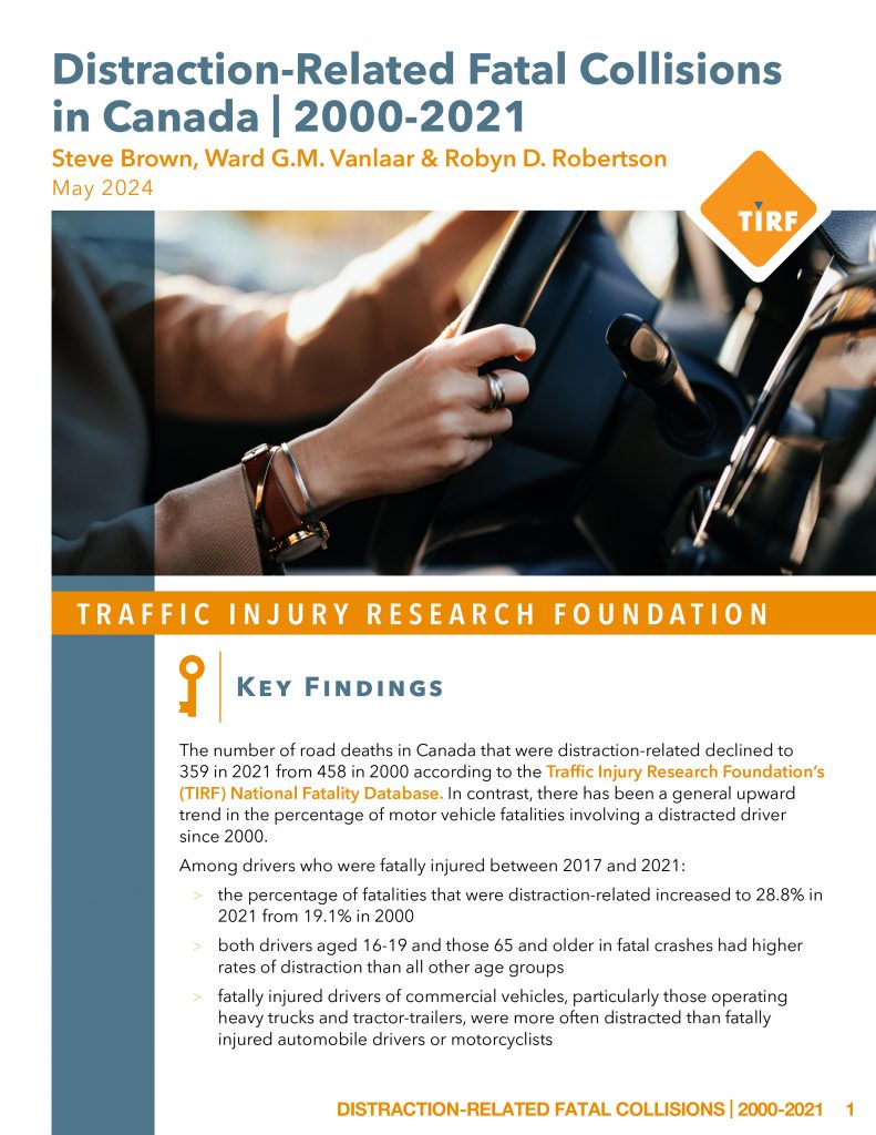 Distraction-related fetal collisions in Canada handout