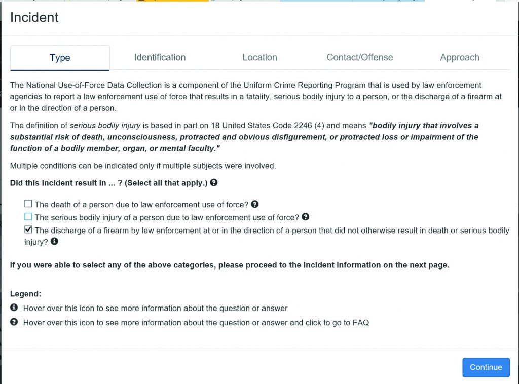 UoFdataentrypagescreenshot - Police Chief Magazine