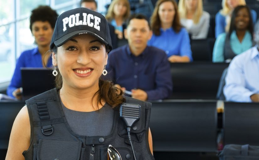 Female officer wearing ballistic vest